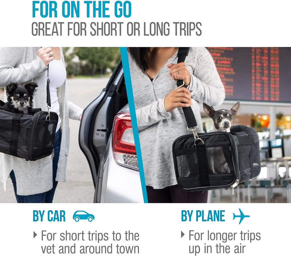 Sherpa Original Deluxe Travel Pet Carrier, Airline Approved & Guaranteed On Board - Black Lattice, Small