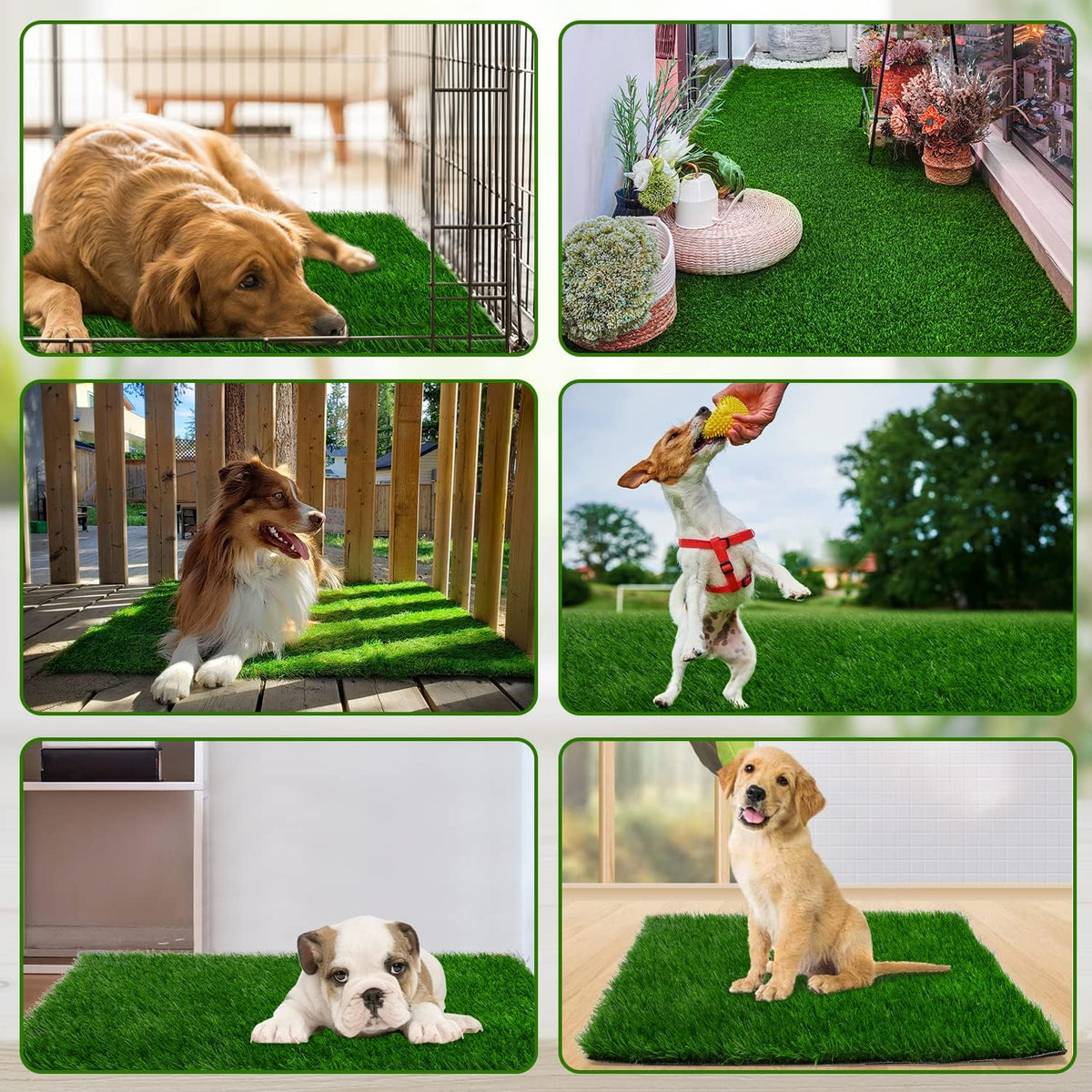 Fake Grass Pad for Dogs Potty Training Artificial Turf, 39.3x19.7in | Pet-Friendly, Fast-Drain, Easy to Clean, Indoor Outdoor Balcony Apartmen Patio Use