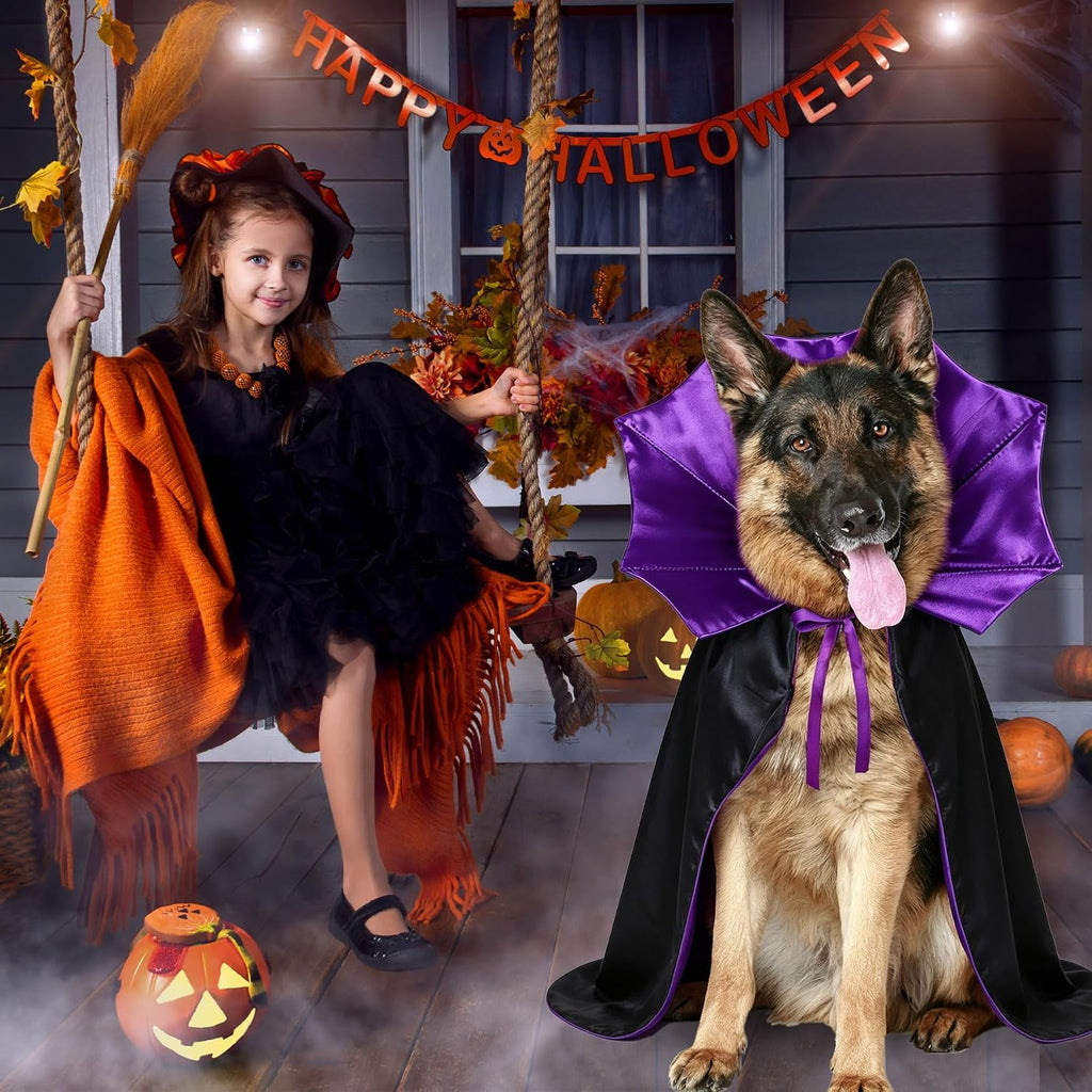 GOYOSWA Dog Halloween Costumes, Dog Vampire Devil Cape Cloak Costume Pet Halloween Costumes for Small Medium Large X-Large Dogs Pets (X-Large)