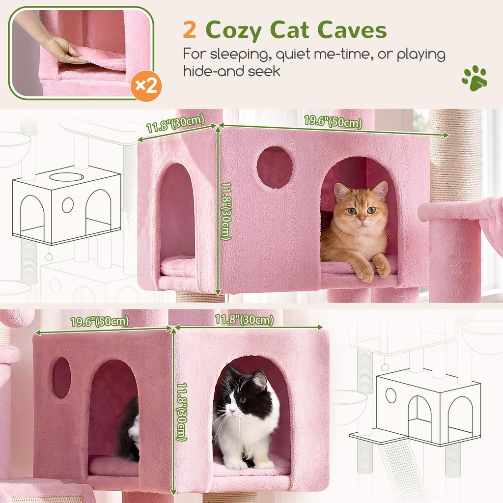 Globlazer Large Cat Tree 72in Tall Cat Climbing Tower, F72G, Pink