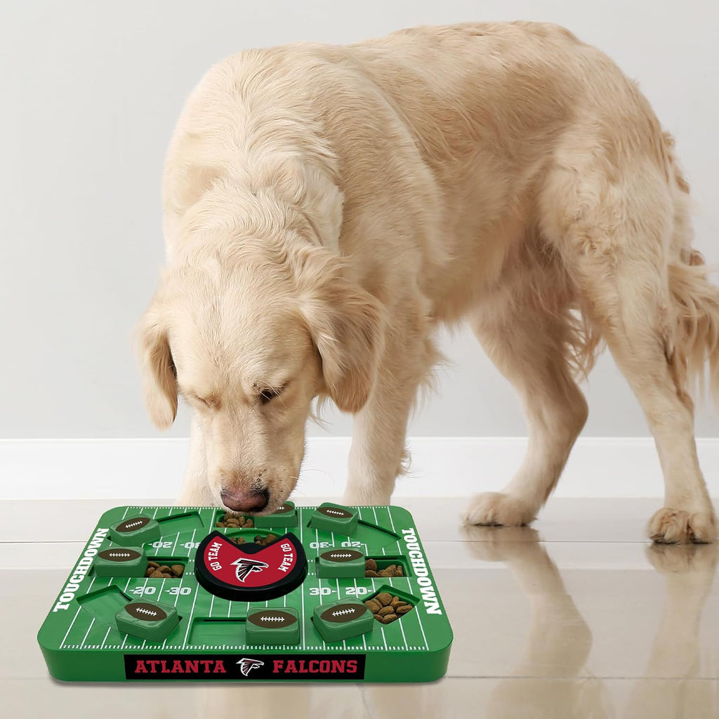 Pets First NFL Atlanta Falcons Large Puzzle Toy for Dogs, Slow Feeder Board for Pets, New Bigger Size, Interactive Doggie Treat Toy