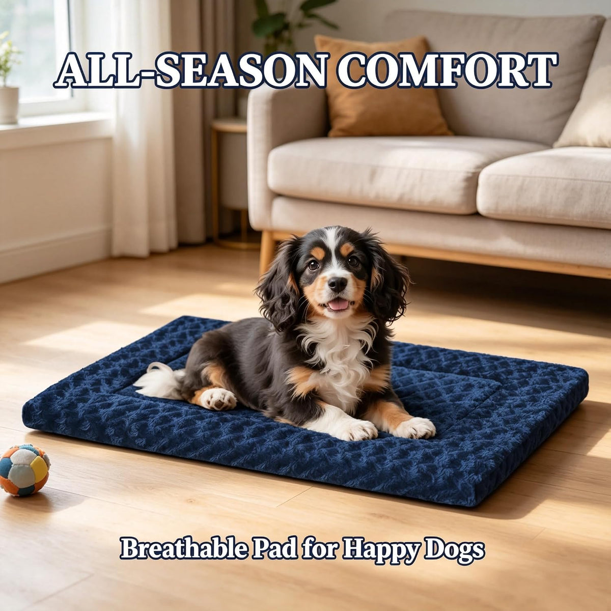 Dog Beds Crate Pad, Dog Bed Mat for Smal Dogs Sleeping, Soft, Durable, Washable & Anti-Slip Crate Pads, Reversible Mat Bed Kennel Mat Cat Bed
