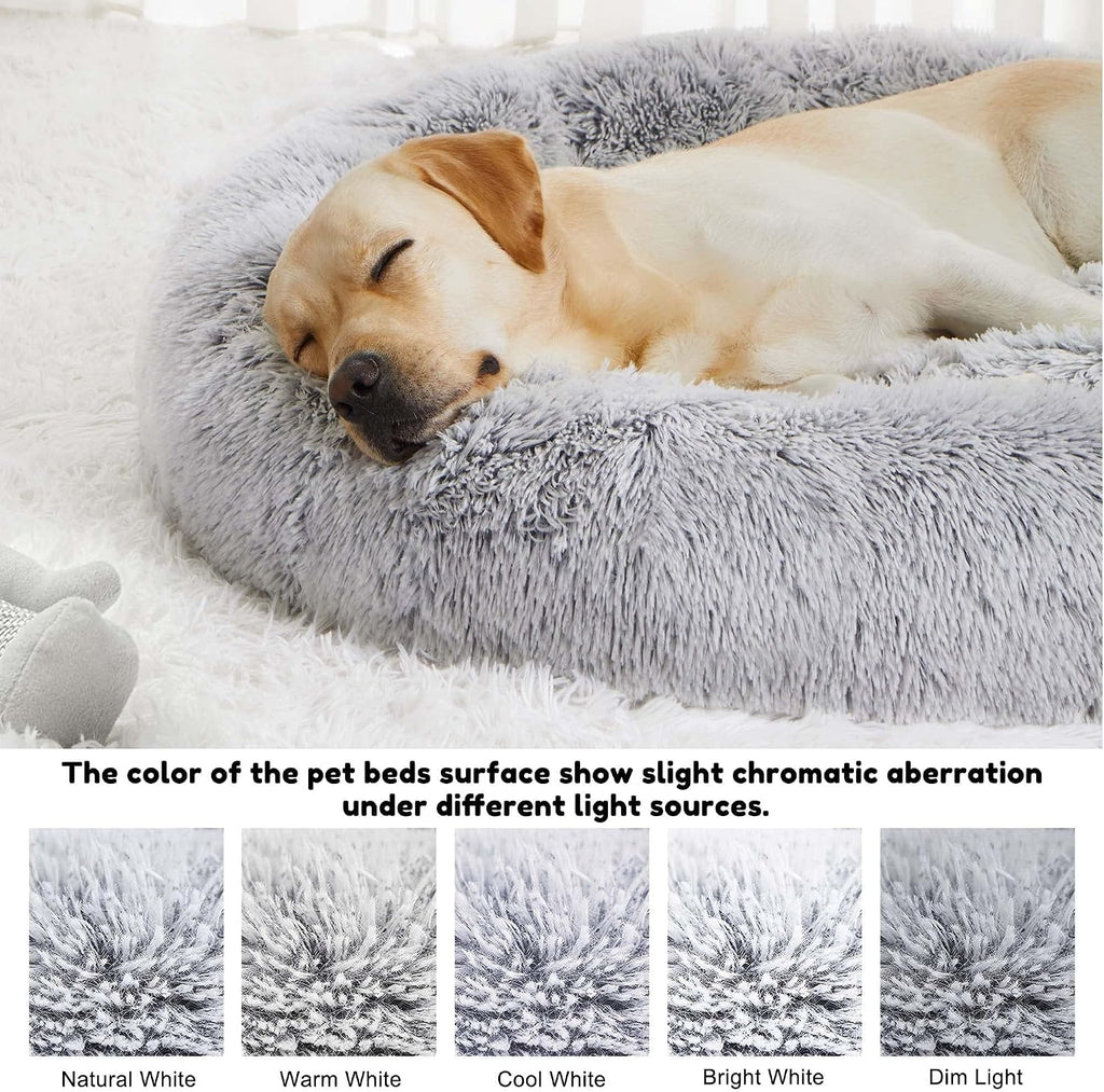 Western Home Calming Donut Large Dog Bed Pet Bed,36" Light Grey