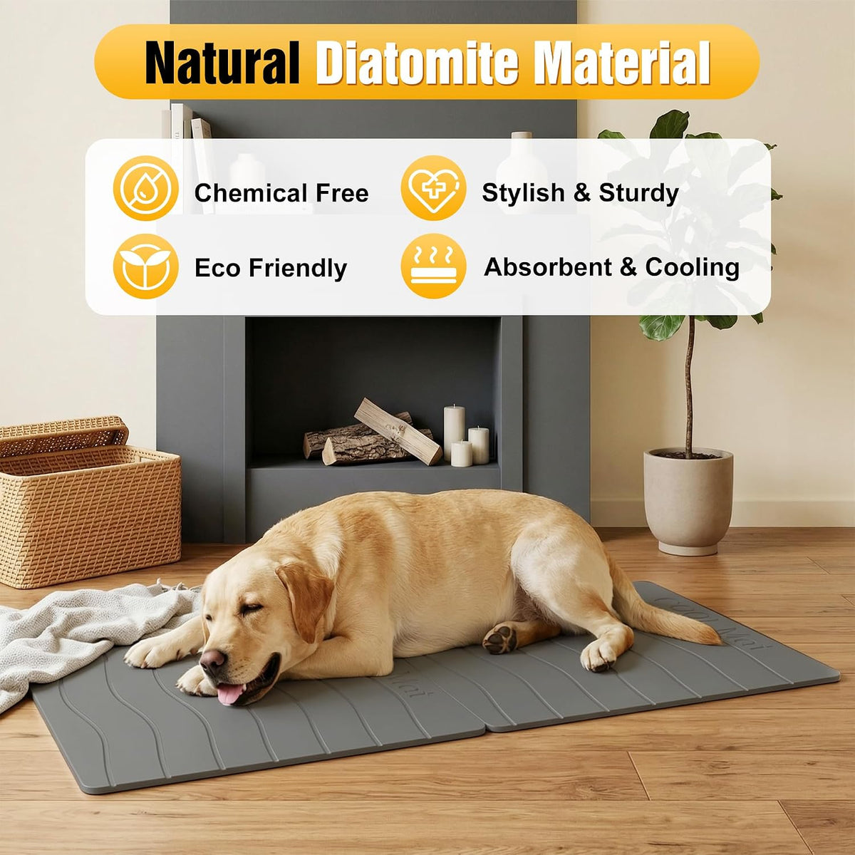 Double-Side 2 in 1 Pet Food Mat & Cooling Mat (Dark Grey, 31"*16")