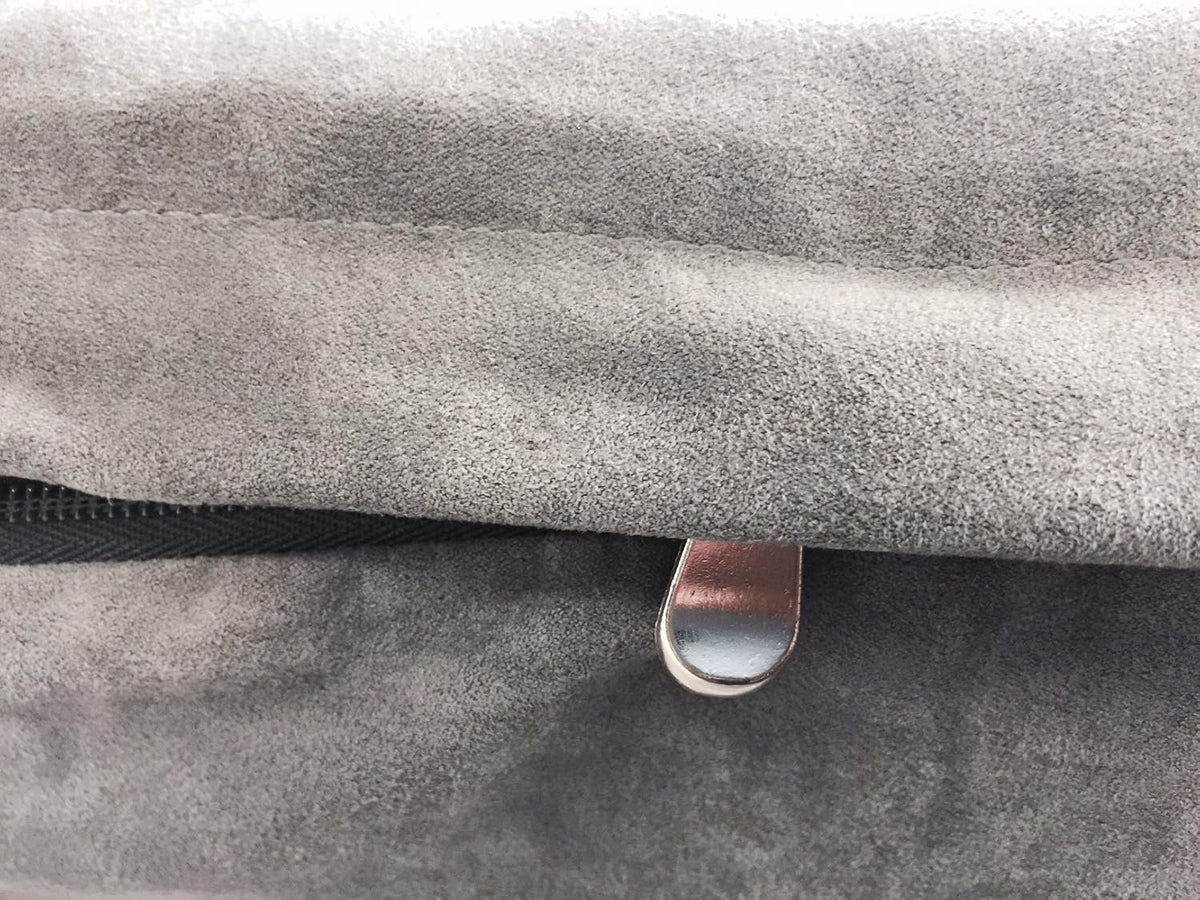 Dogbed4less Orthopedic Dog Bed with Memory Foam for Medium Large Pet, Waterproof Liner, Washable Microsuede Gray Cover, 41X27X4 Inch (Fit 42X28 Crate)