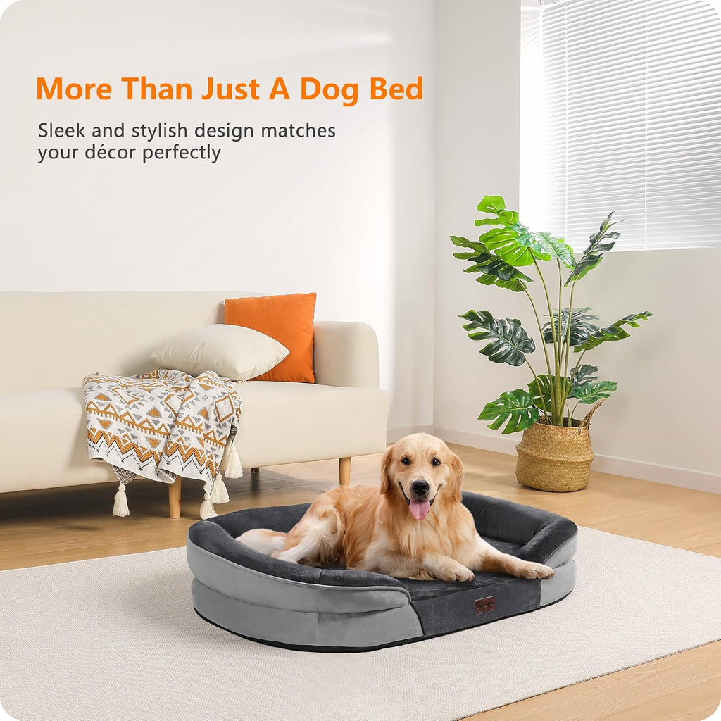 Dwanton Orthopedic Waterproof Large Dog Bed Sofa, Gel Memory Foam, 42"