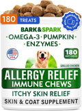 BARK&SPARK Dog Allergy Relief Chews - Skin Health, Anti-Itch Supplement
