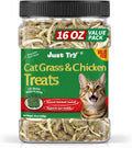 Just Try Cat Grass Jerky Treats for Indoor Cats, 16 oz