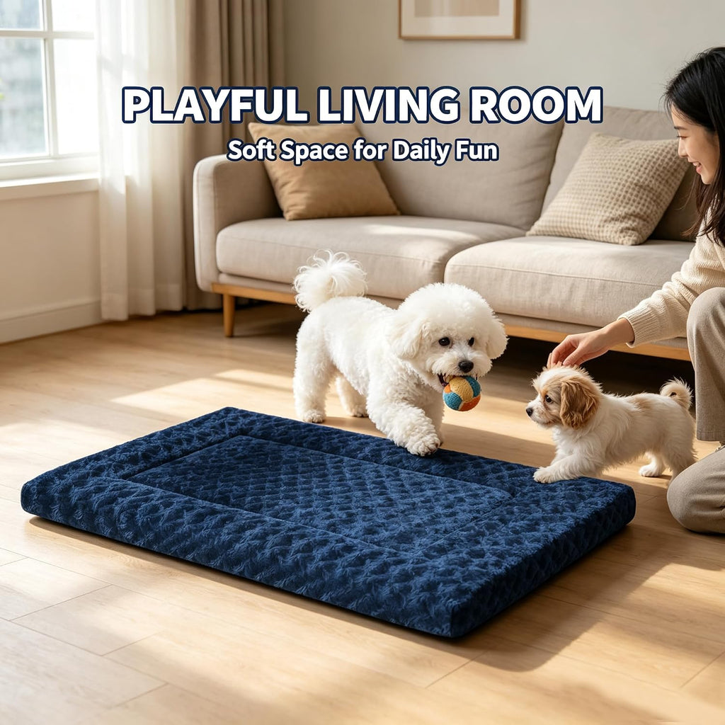 Dog Beds Crate Pad, Dog Bed Mat for Smal Dogs Sleeping, Soft, Durable, Washable & Anti-Slip Crate Pads, Reversible Mat Bed Kennel Mat Cat Bed