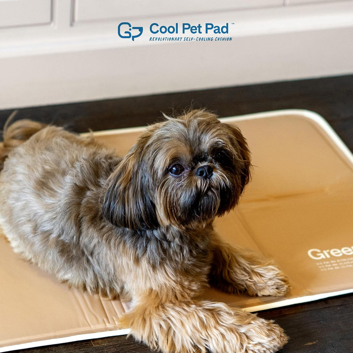 The Green Pet Shop Cool Pet Pad - Extra Large, Iced Latte - Self-Cooling, Pressure Activated Mat for Dogs & Cats from 80+ lbs - Non-Toxic Gel, No Water Needed