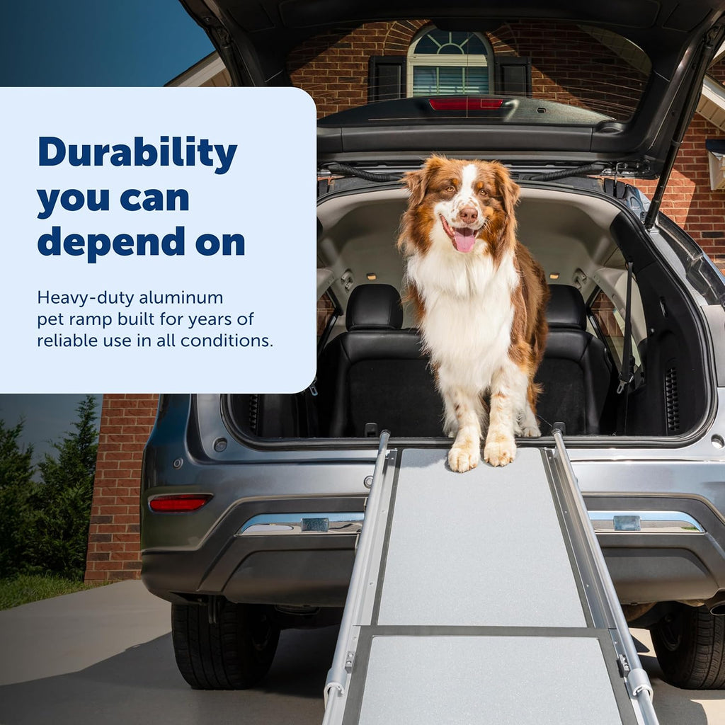 PetSafe Happy Ride Extra Long Telescoping Dog Ramp, Portable Pet Ramp for Cars, Trucks & SUVs with Adjustable Sizing