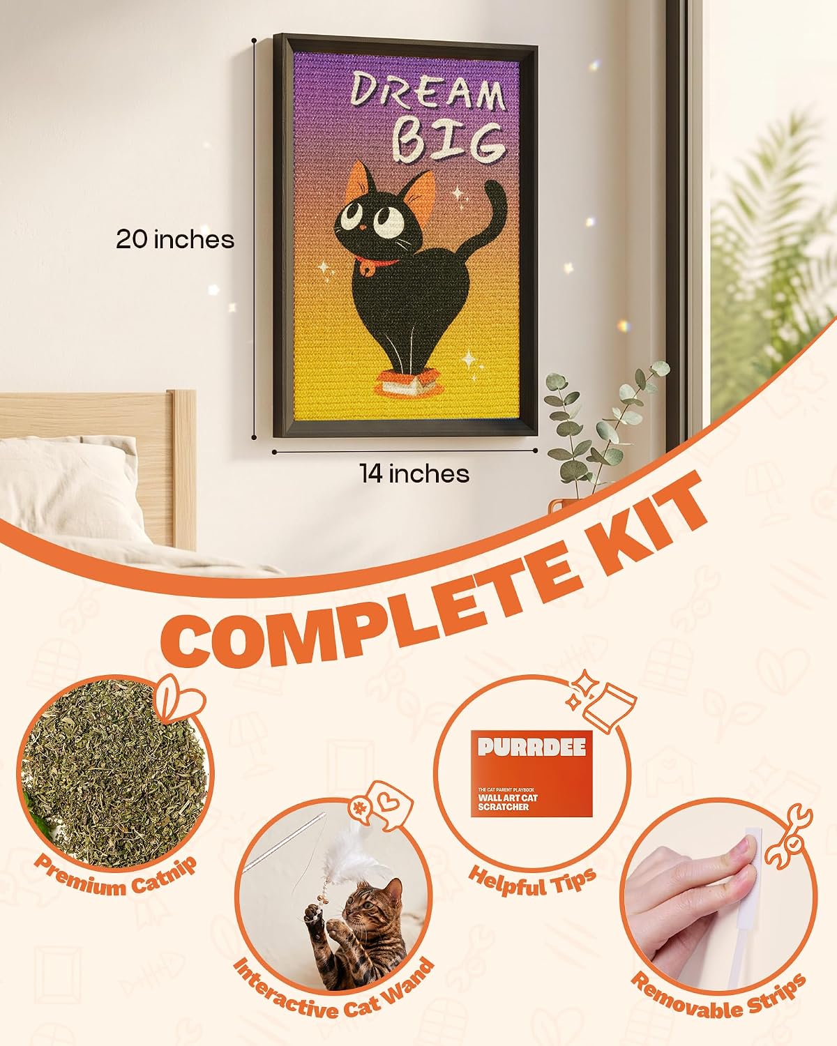 Decorative Wall Art Cat Scratcher Funny Cat Quote Sisal Scratch Pad