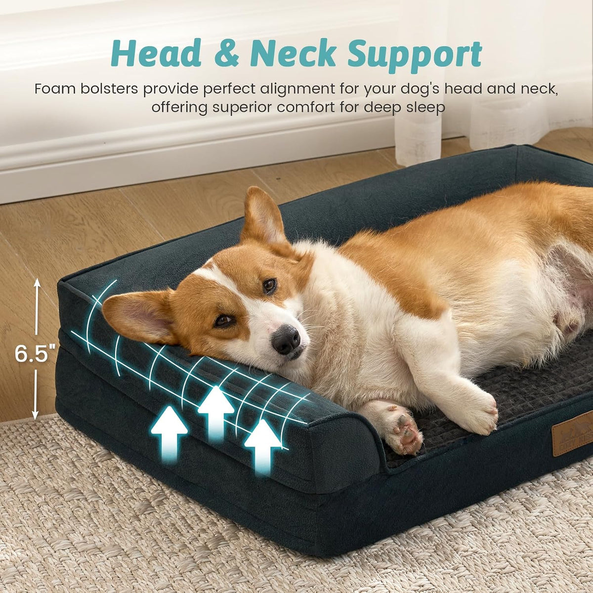 COZY KISS Orthopedic Dog Bed for Large Sized Dogs, U Shaped 36x27 inch