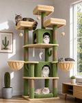 Globlazer Big XL Cactus Cat Tower for Indoor Multiple Cats, F68B, Green