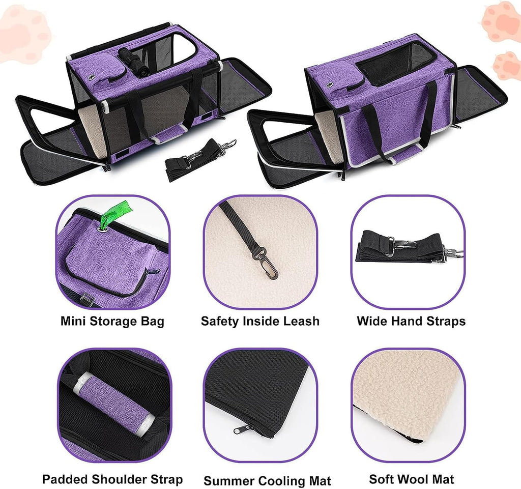 GAPZER Carrying Bag Yorkie Dog Travel Kennel Ventilated Soft Pet Carrier