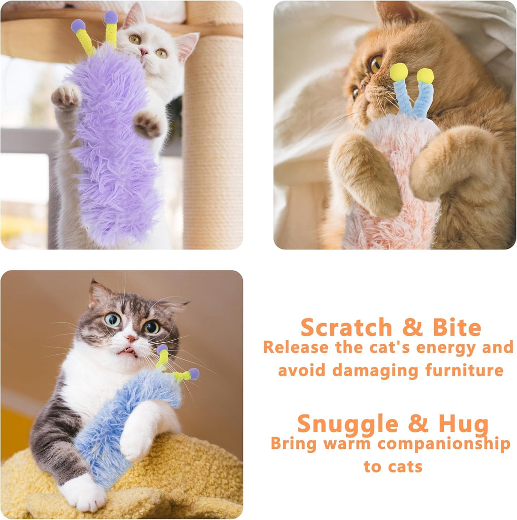 3 Pack Catnip Toys,Soft Cat Pillows Toys with Antennae, Funny cat Toy