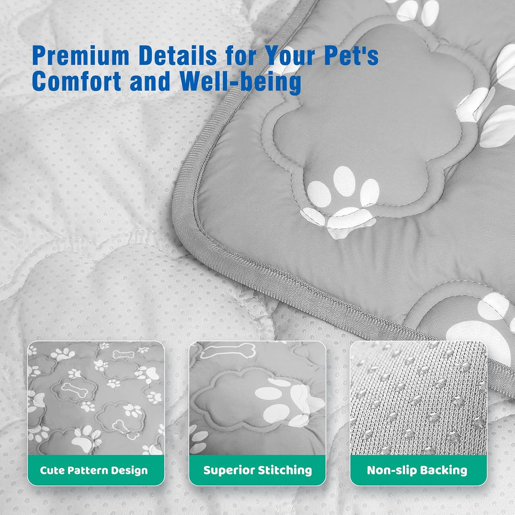 Dog Cooling Mat, Large Cooling Dog Bed Mat for Indoor & Outdoor, Q-Max>0.5, Machine Washable Non-Toxic Portable Pet Cooling Pad for Kennel, Crate, Car - L(36" x 27") - Grey