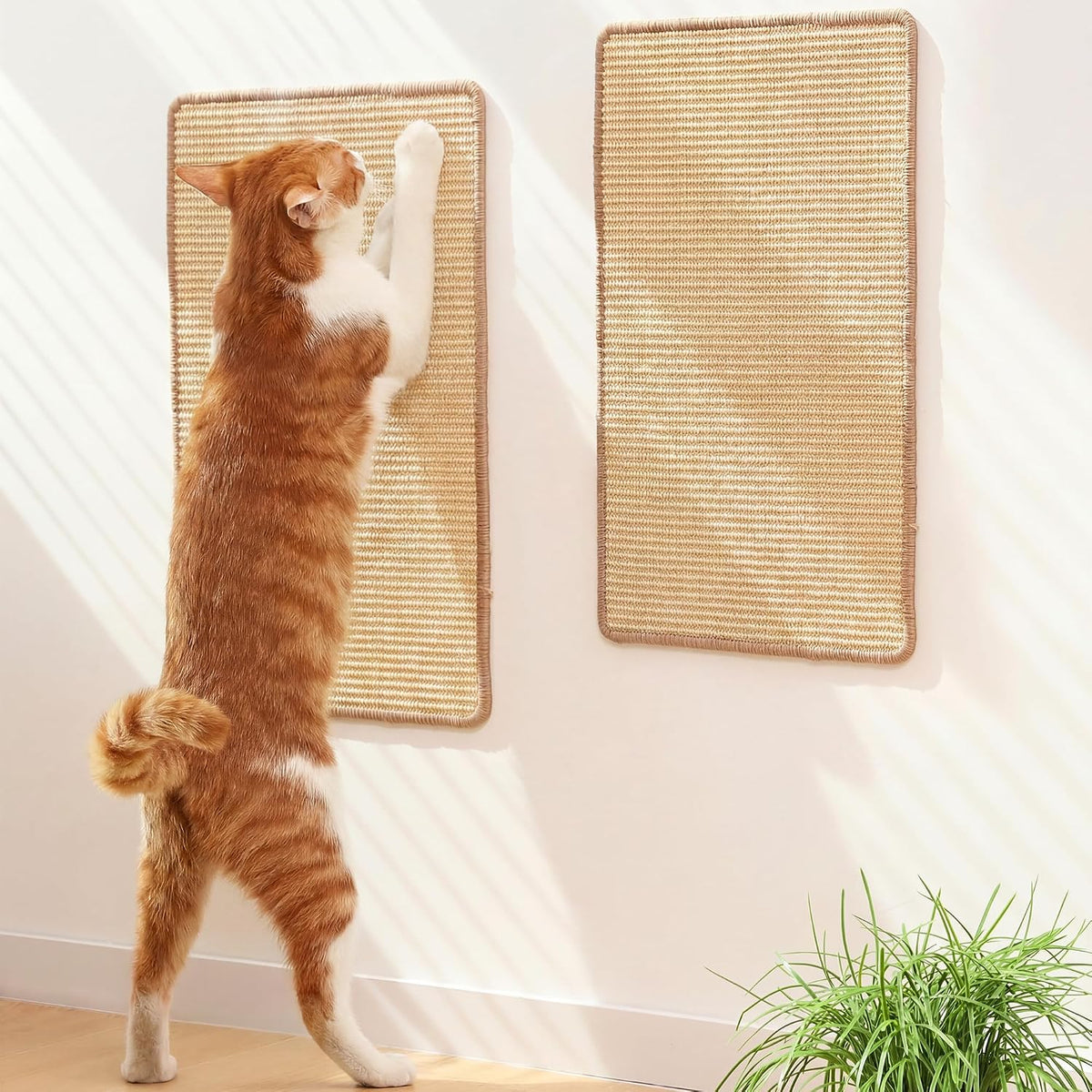FUKUMARU 2 Packs Cat Scratching Mat, 19.6 x 11.8 Inch Cat Scratcher Pad