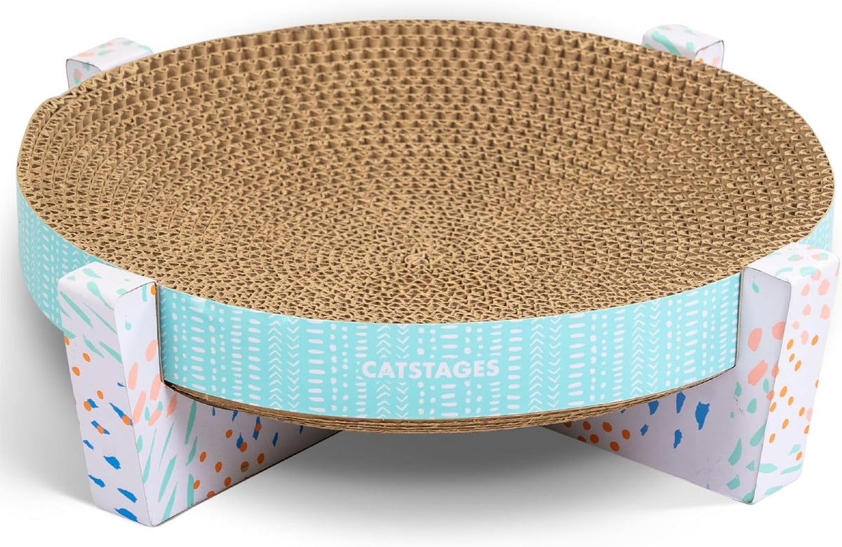 Catstages Scratch,Snuggle & Rest – 2‑in‑1 Indoor Cat Scratcher & Elevated Cat Lounger,Catnip Included,(Pack of 6)