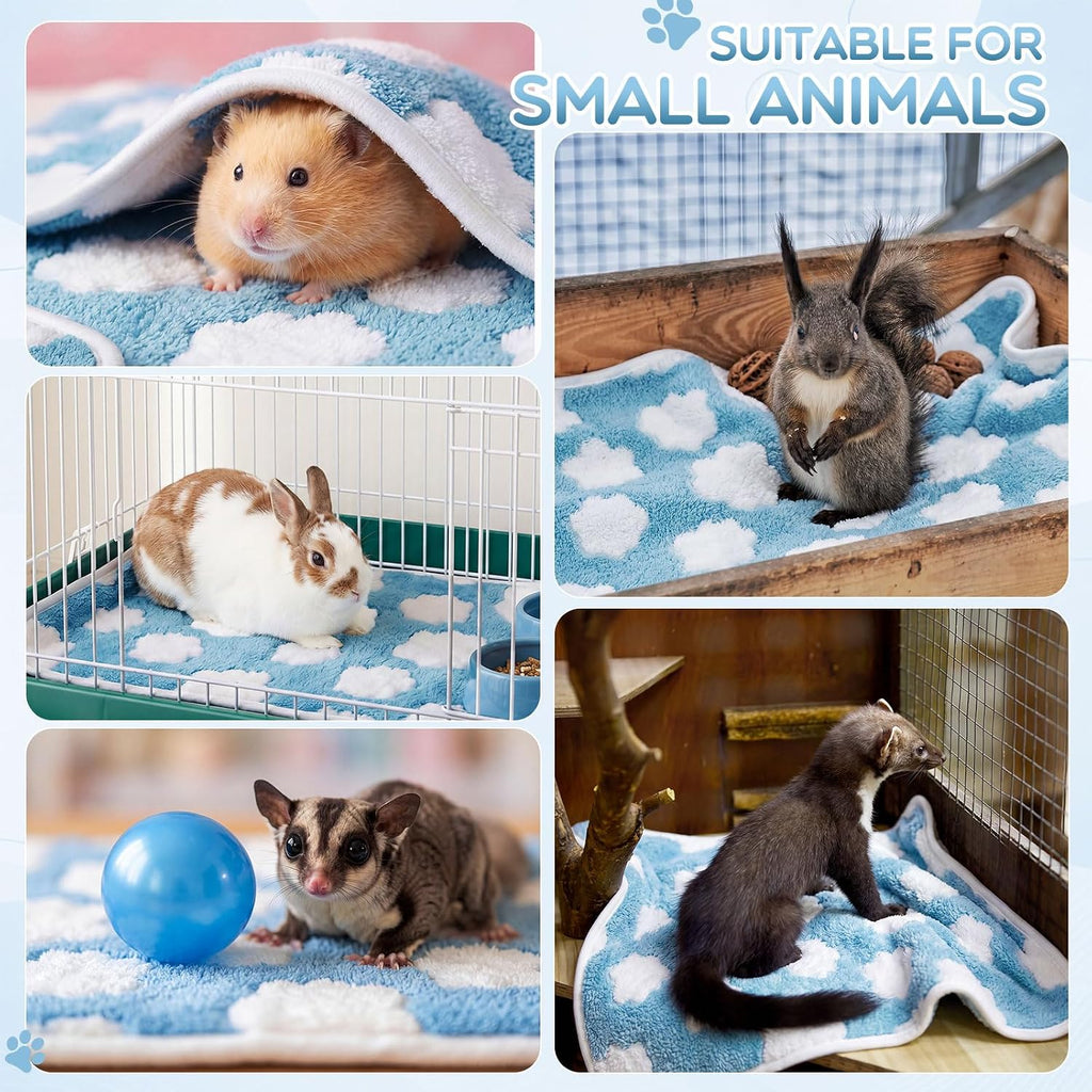 Tatuo 4 Pcs Fleece Dog Blankets for Puppy Cat, Sky Blue, 24 x 16 in, Cloud