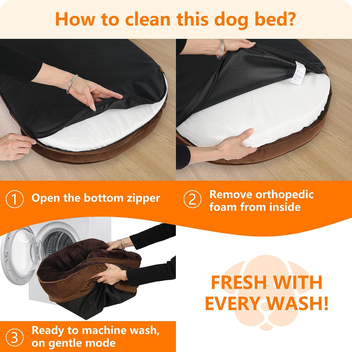 Dwanton Orthopedic Waterproof X-Large Dog Bed Sofa, Gel Memory Foam, 45"