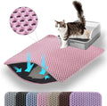 Small Cat Litter Mat, Double Layer Honeycomb Litter Box Mat | 20x14”, Reduces Litter Tracking, Waterproof, Non-Slip, Soft on Paws, Scratch Resistant, Easy to Clean, Pink