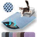 Extra Large Cat Litter Mat XXL, Double Layer Honeycomb, Blue | 46x26”, Reduces Litter Tracking, Easy to Clean, Waterproof, Non-Slip, Soft on Paws, Scratch Resistant, Blue, XXL