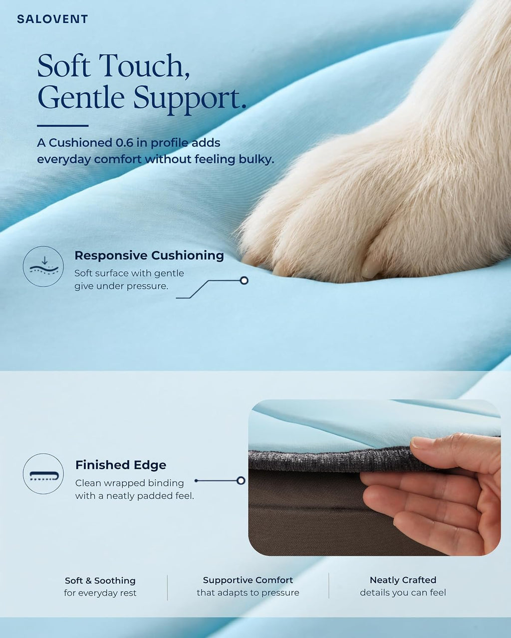 Thick Dog Bed Mat, Machine Washable Cushioned Pet Pad for Beds and Couches