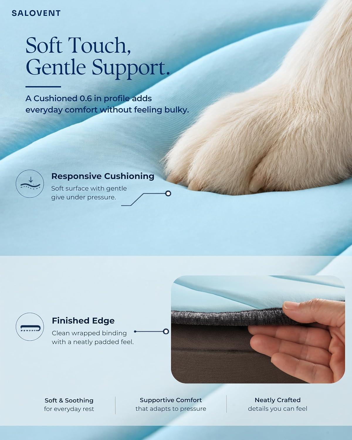 Thick Dog Bed Mat, Machine Washable Cushioned Pet Pad for Beds and Couches