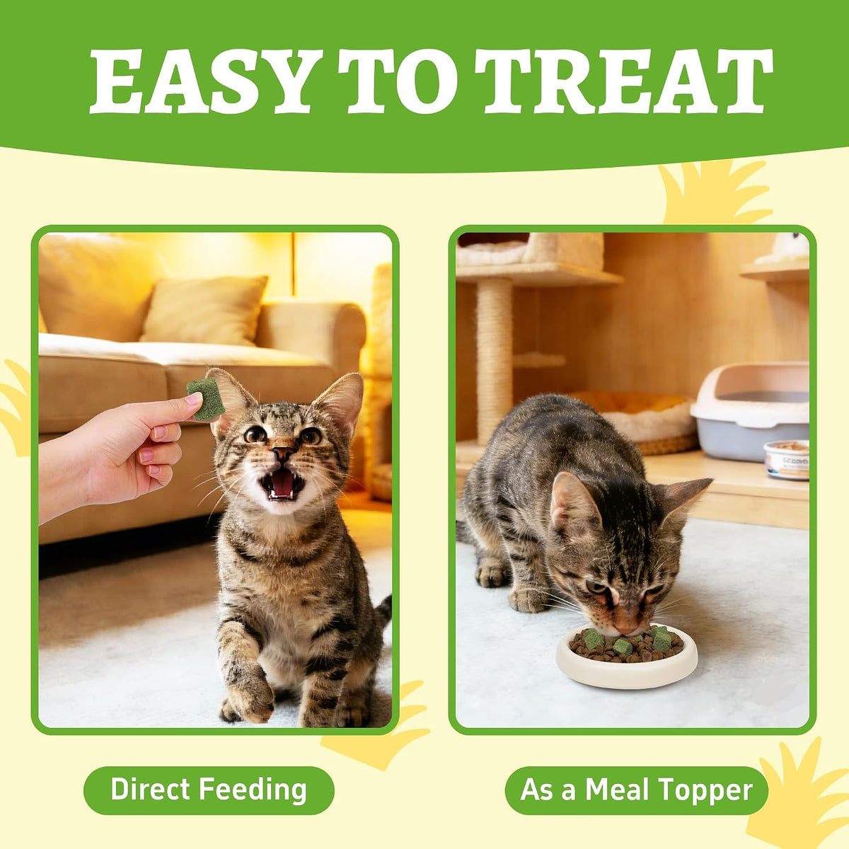 Just Try 3.52 oz Freeze Dried Cat Grass Treats Hairball Control & Healthy