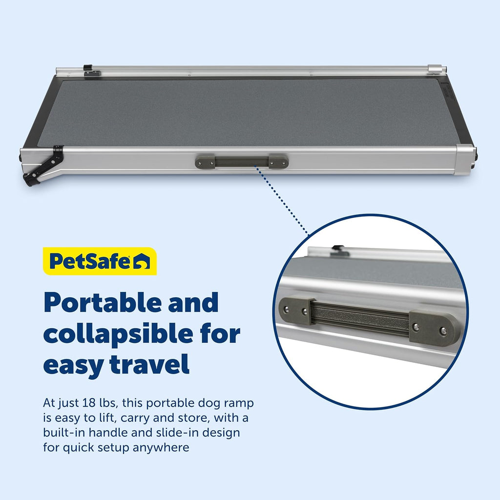 PetSafe Happy Ride Extra Long Telescoping Dog Ramp, Portable Pet Ramp for Cars, Trucks & SUVs with Adjustable Sizing