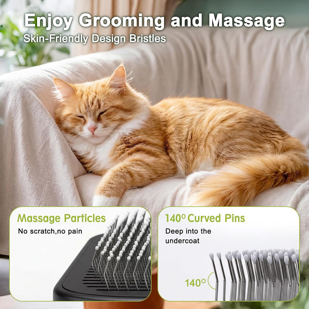 Pet Steam Brush, 3-in-1 Dog & Cat Grooming Comb for Pet Hair Removal