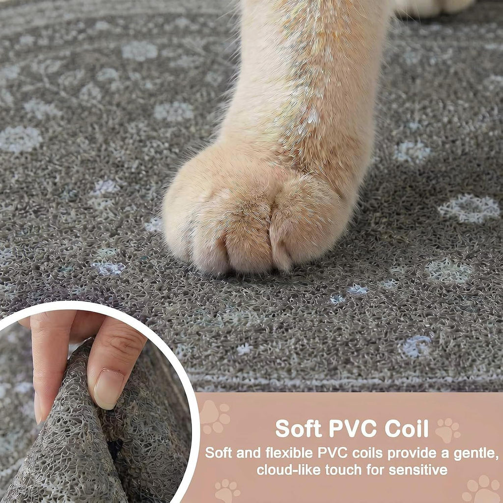 Bienbee Cat Litter Mat, 33" x 22" Dense Trapping Mesh for Litter Boxes | Litter Box Mat with PVC Mesh, Waterproof &Urineproof, Non-Slip Grip, Soft On Kitty Paws and Easy to Clean to Protect Floor