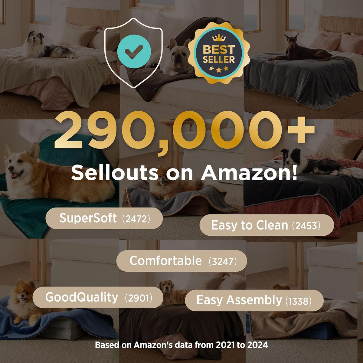 Bedsure Waterproof Dog Blankets for Small Dogs Soft Cat Blanket Warm,25X35