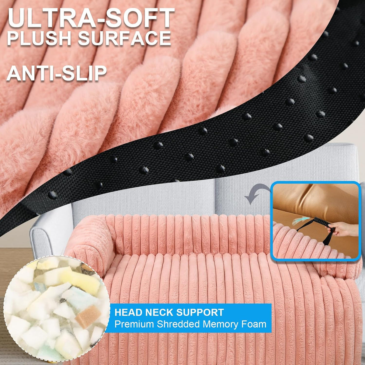Dog Couch Bed, Couch Cover for Dogs Washable, Dog Bed for Couch(Pink, L)