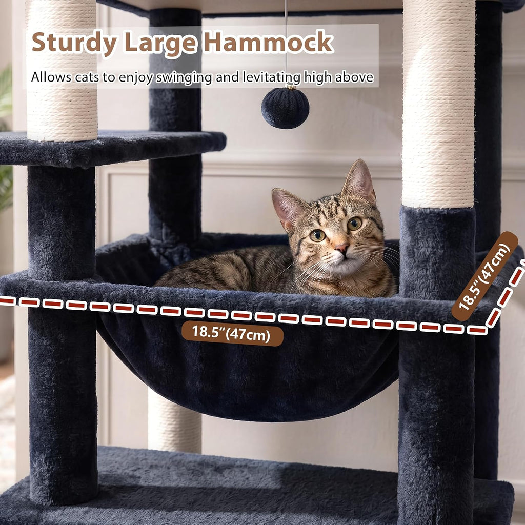 Gitelsnour Cat Tree, 78.7'' Cat Tower, 2 Big Condos for Multi Cats GCT061G