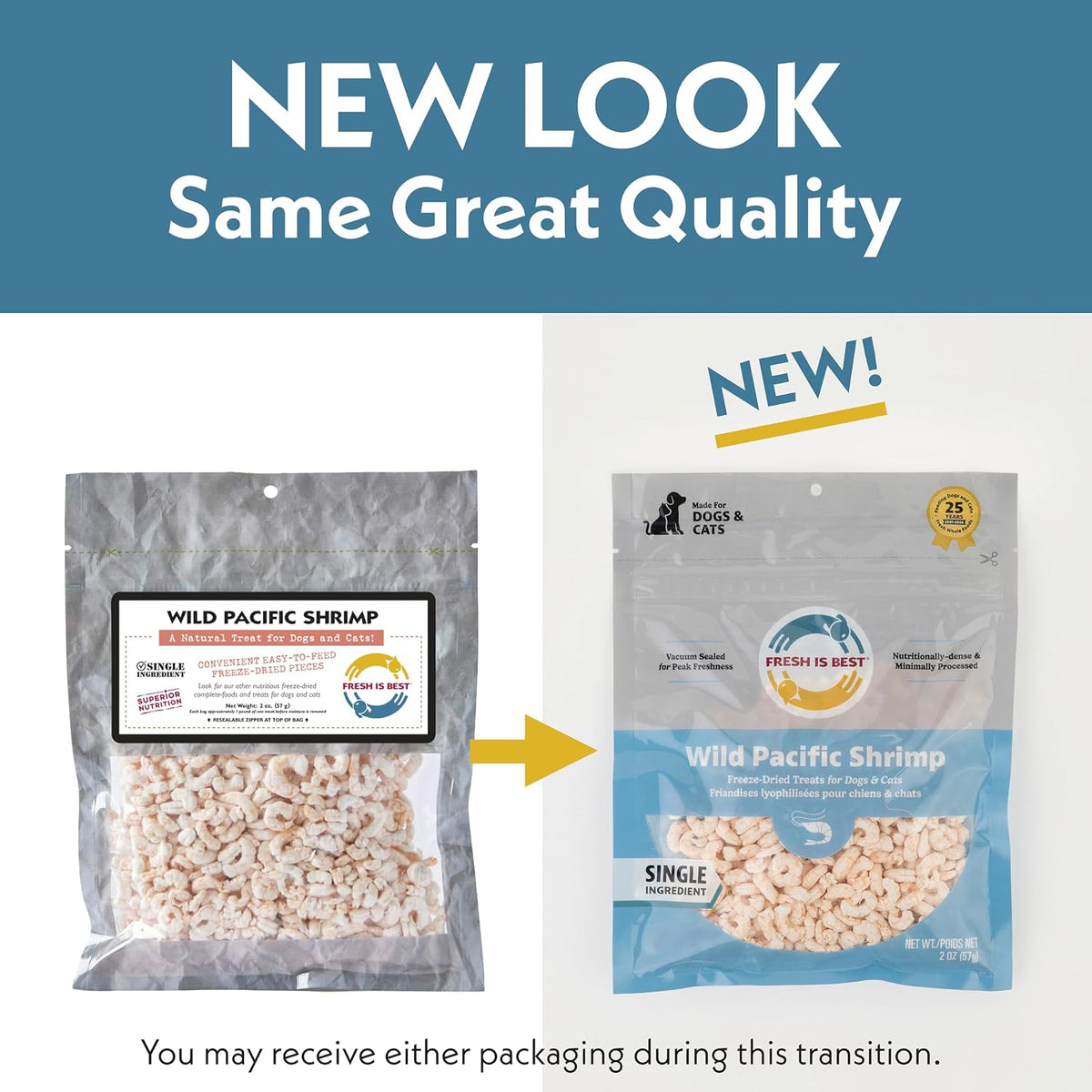 Fresh Is Best Wild Pacific Shrimp Freeze Dried Cat Treats for Cats & Dogs