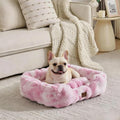 Washable Orthopedic Dog Bed,Rectangle Fleece & Luxury Pet Bed with Removable Zipper Cover & Anti-Slip Bottom,Suitable for Medium Large Dogs,30x25x7.5inches,Tie-dye Lavender
