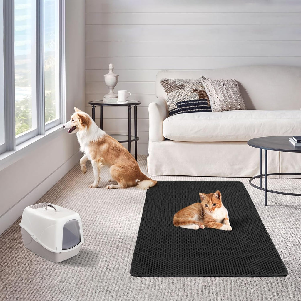 Cat Litter Mat Litter Box Mat 24 X 18 Inches Black