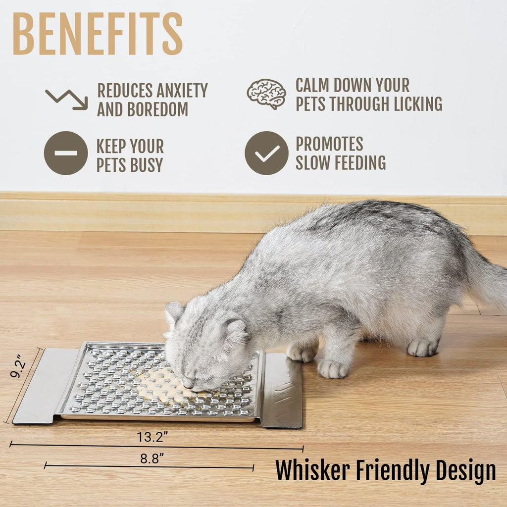 PEGGY11 304 Stainless Steel Lick Mat for Dogs & Cats, 1 Pack