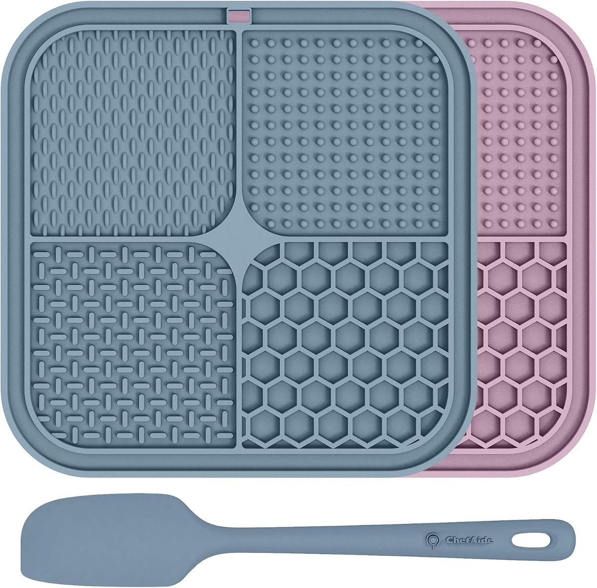 ChefAide 2 Pack Lick Mat for Dogs, Cats & Puppies with Suction Cups