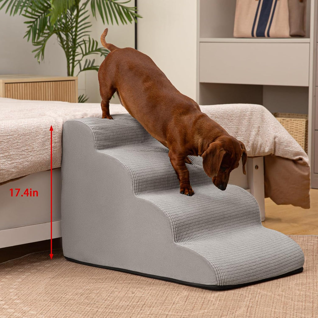 Aodisman Dog Stairs for High Bed,5-Step Pet Ramp for Small Dogs and Cats
