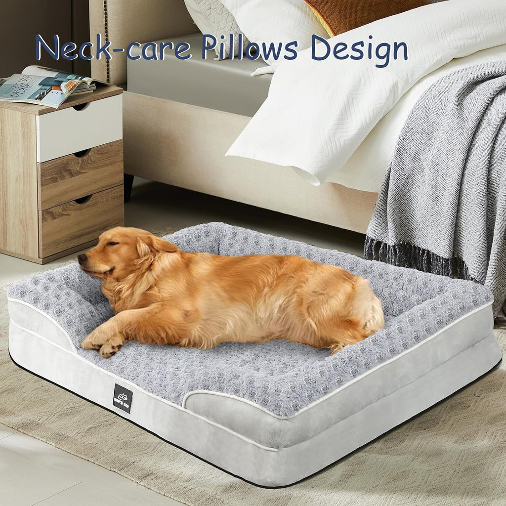 Orthopedic Dog Bed Medium Large Sized Dog, Extra Large Dog Bed(Grey, XXL)