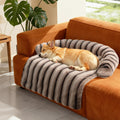 WATANIYA PET Medium Dog Couch Bed, Fluffy Washable Couch Protector for Dogs with Removable Cover, Non-Slip Dog Sofa Bed, 35x31 Inch, Brown