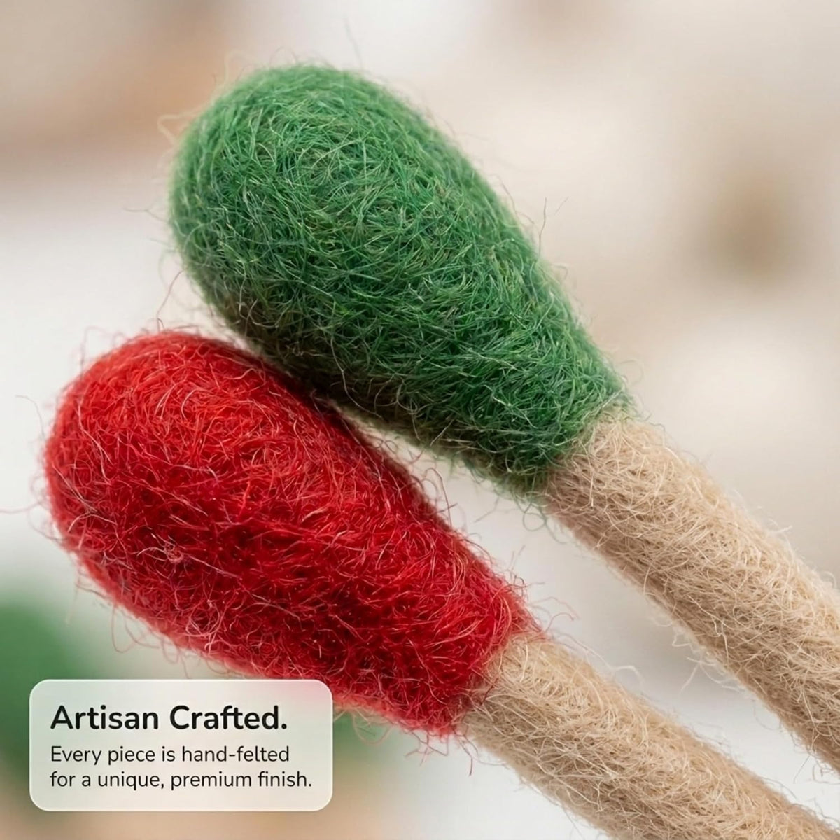 Glaciart One Christmas Cat Toys, 7-Pack Wool Felt Swabs + Gnome, Catnip