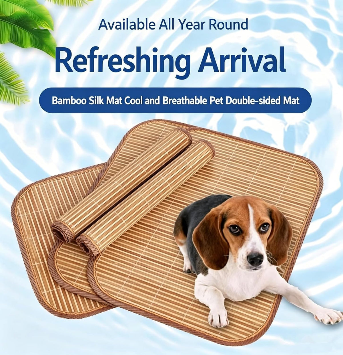 Hotrend Bamboo Pet Cooling Mat Double Sided Summer Sleeping Pad Anti-Scratch Wear Resistant Pet Bed for Small Medium Dogs Cats Foldable Breathable Sofa Car Seat Cooling Cushion Gift 50 * 40cm