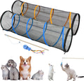 Cat Play Tunnel-for Indoor and Outdoor, Cat Play House, Cat Enclosures Easy to Connect with Two Zipper Doors,Product Size 67'' x 18'',2pcs /Set,Orange and Blue 2 Packs