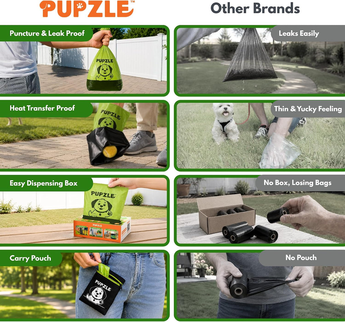 Pupzle 2-Ply Thick Dog Poop Bags For Dogs, Multi-layered Hand Protection | Thick Dog Poop Bags and Odor Blocking Heavy Duty Large Doggy Bags, Includes Pouch, Lavender Scented 250 Bags For Pet Waste