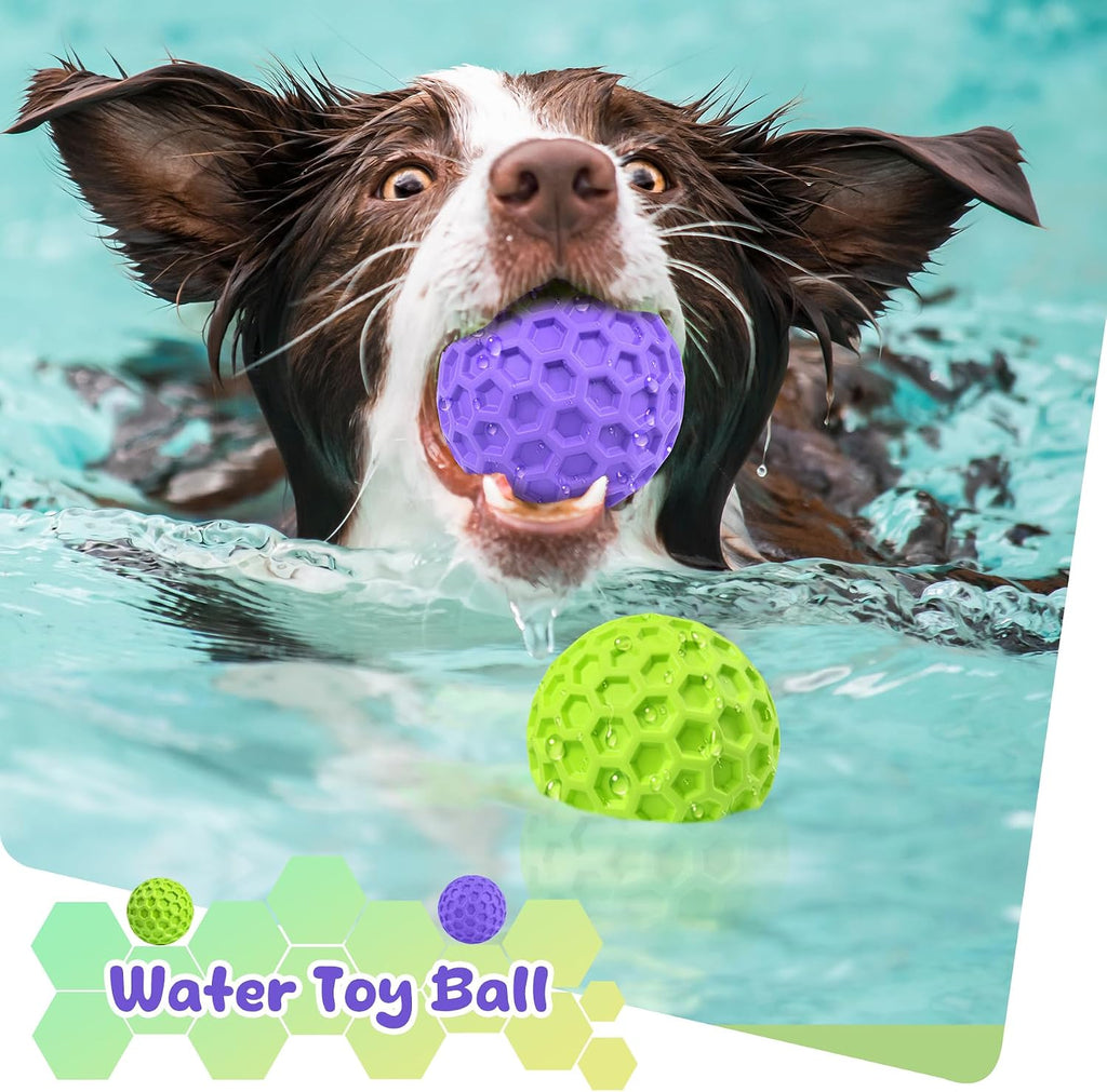 Squeaky Dog Toys for Aggressive Chewers, Indestructible Dog Balls for Aggressive Chewers, Purple Squeaky Balls for Dogs, Interactive Toys for Large Dogs to Relax