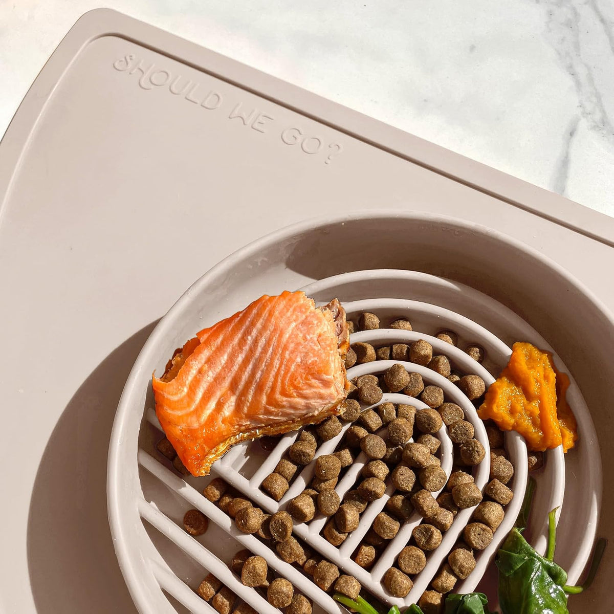 Slow Feeder Dog Bowl - Silicone Dog Bowl, Medium, 7.5" x 1.5" - Sand